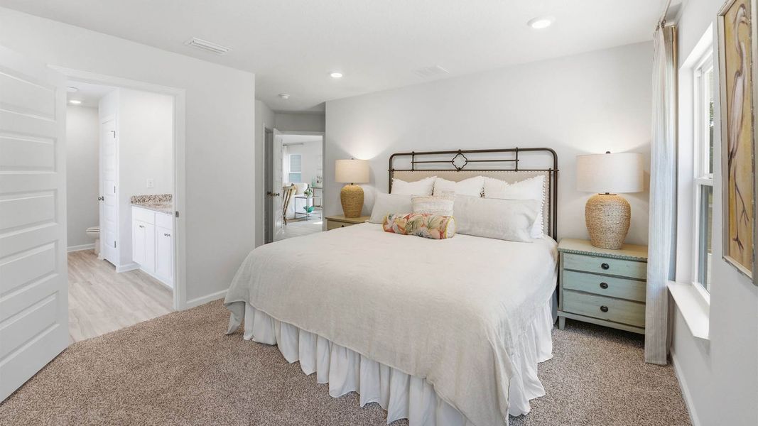 Furnished interior in a model home at Chateau Nemours in Port Saint Joe (Image 18).