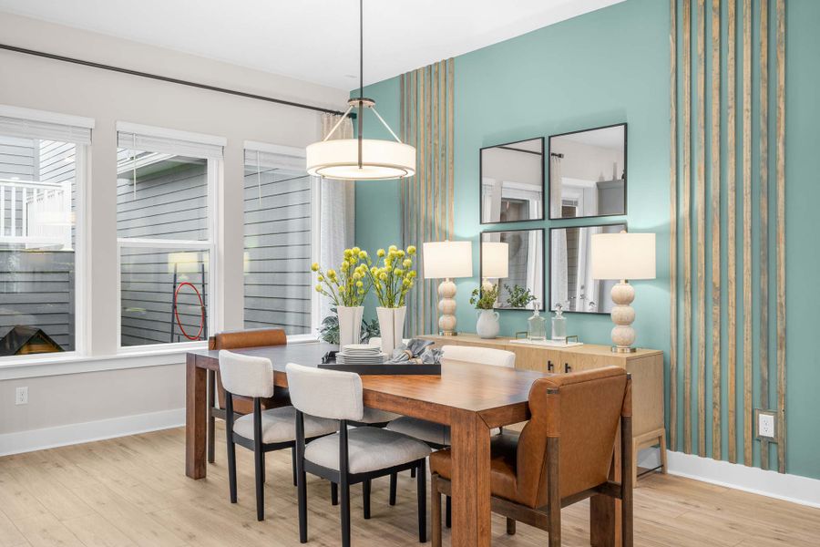 Furnished interior in a model home at Seven Pines 24' Rear Entry Townhomes in Jacksonville (Image 9). Furnished interior in a model home at Seven Pines 24' Rear Entry Townhomes in Jacksonville (Image 9).