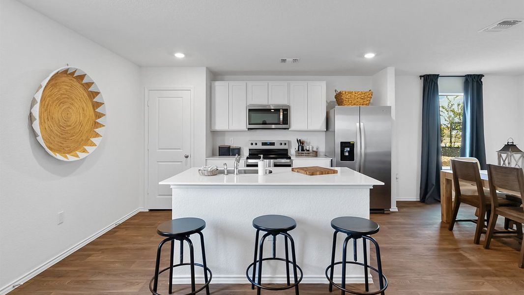 Furnished interior in a model home at Sereno Springs in Converse (Image 12).