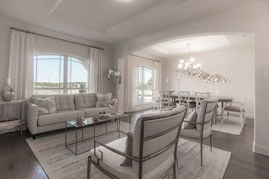 Furnished interior in a model home at Cambridge Estates in Prosper (Image 4).