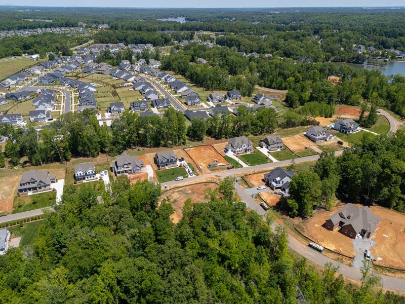 Aerial view of the McLean South Shore community in Belmont, NC, showing layout and nearby surroundings (Image 16).