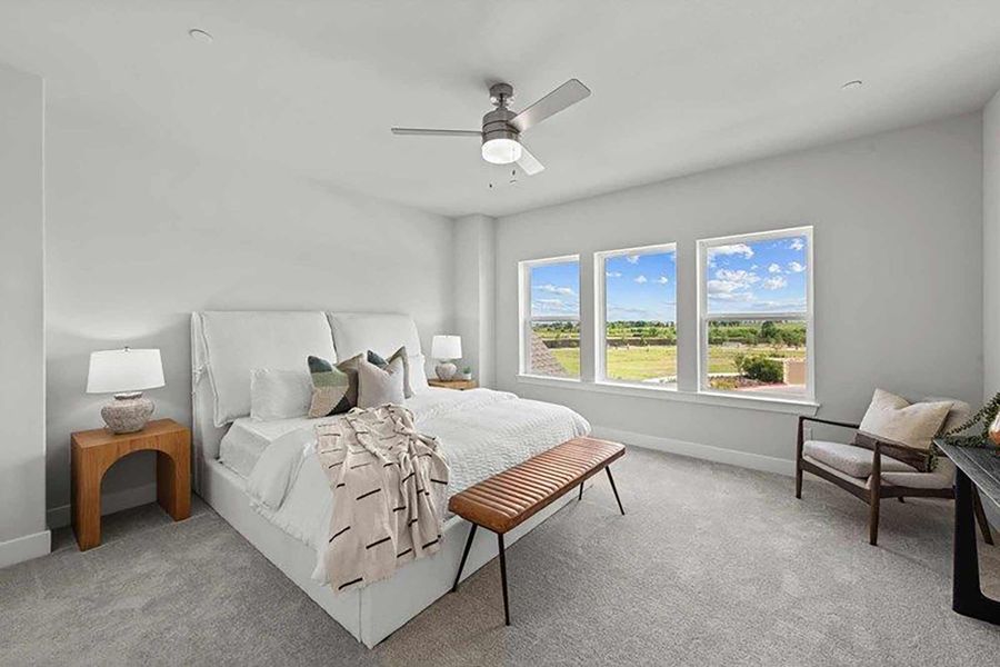 Furnished interior in a model home at Double Creek Crossing Townhomes in Round Rock (Image 15).