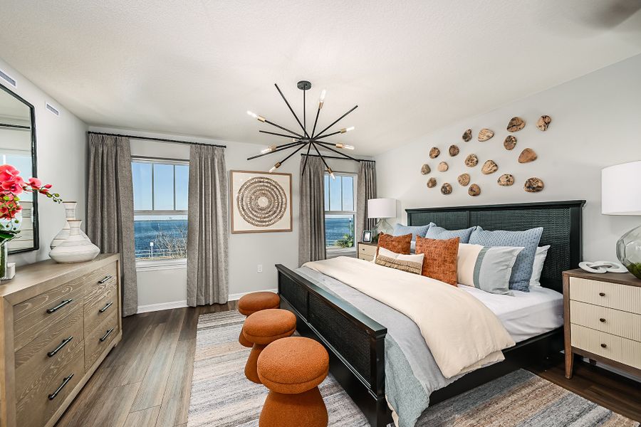 Furnished interior in a model home at Towns at Riverwalk: Lake Monroe TH in Sanford (Image 7).