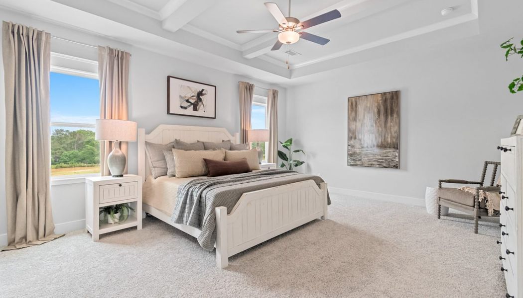 Furnished interior in a model home at Summerlin in Winder (Image 54).