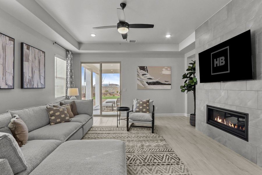 Furnished interior in a model home at Paseo Del Este in El Paso (Image 32).