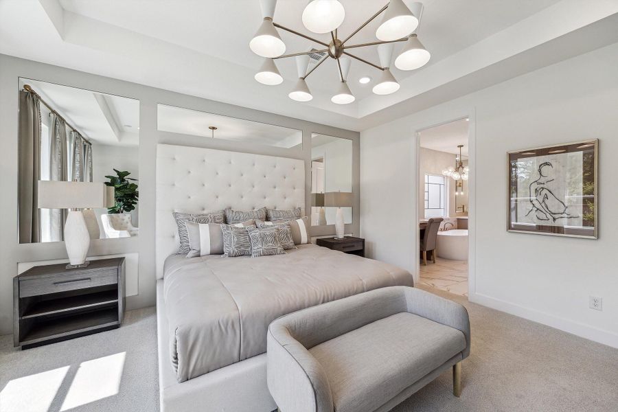 Furnished interior in a model home at The Woodlands Hills – 55' in Willis (Image 13).