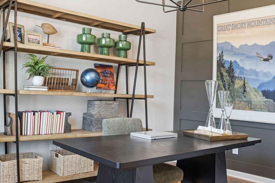 Furnished interior in a model home at Clairmont in Charlotte (Image 26).
