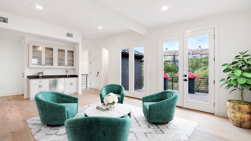 Furnished interior in a model home at Spyglass in Austin (Image 21).