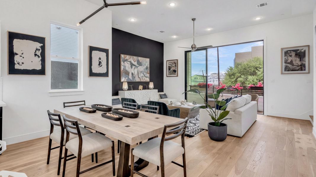 Furnished interior in a model home at Commerce Row in Houston (Image 6).