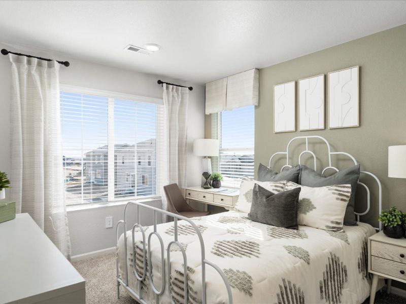 The Monarch floorplan interior image modeled at a Meritage Homes community in Johnstown, CO. The Monarch floorplan interior image modeled at a Meritage Homes community in Johnstown, CO.