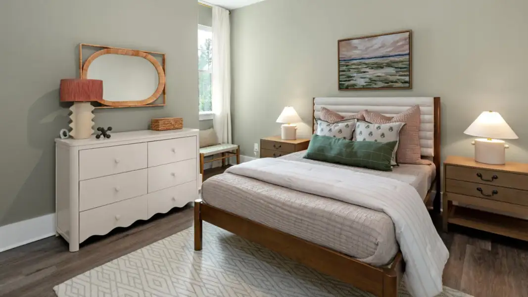 Furnished interior in a model home at The Retreat at Indigo Preserve Townhomes in Leland (Image 33).