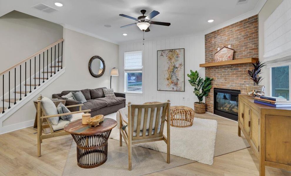 Furnished interior in a model home at Enclave at Riverdale in Huntersville (Image 27).