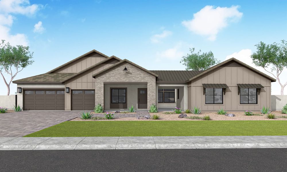 Front exterior of a home in the Emberly community, located in Queen Creek, AZ (Image 3).