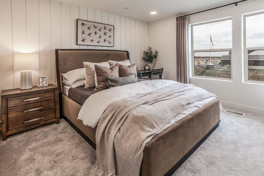 Furnished interior in a model home at Prairie Song in Windsor (Image 56).