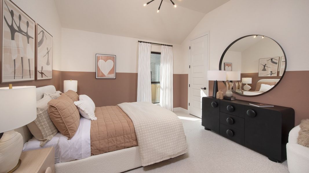 Furnished interior in a model home at Lariat 60' in Liberty Hill (Image 23).