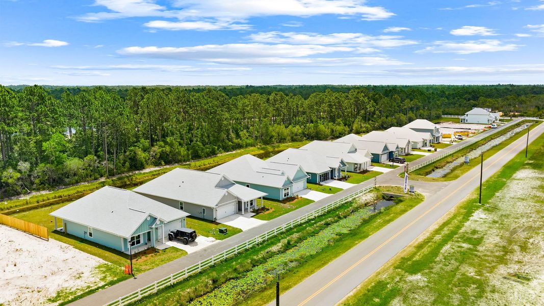 Aerial view of the Buffer Farms community in Port Saint Joe, FL, showing layout and nearby surroundings (Image 13).