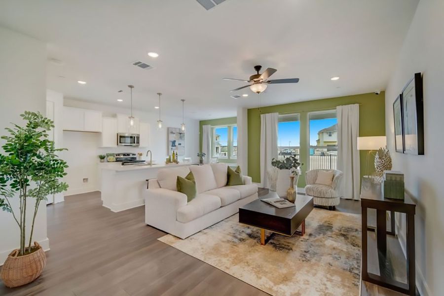 Furnished interior in a model home at Avery Centre in Round Rock (Image 17).