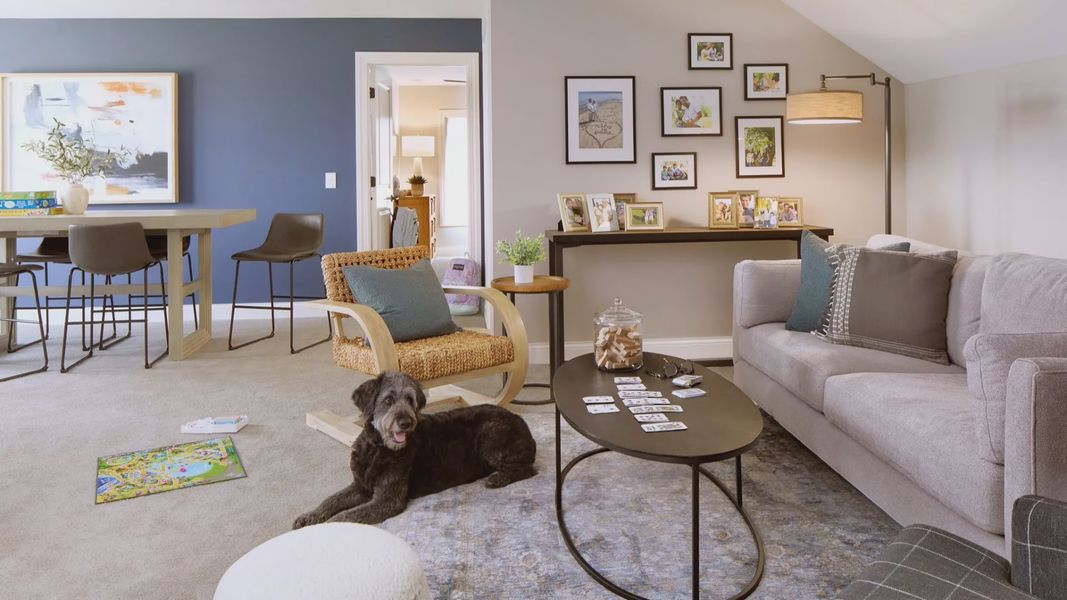 Furnished interior in a model home at The Courtyards at Jacobs Creek in Apex (Image 9). Furnished interior in a model home at The Courtyards at Jacobs Creek in Apex (Image 9).