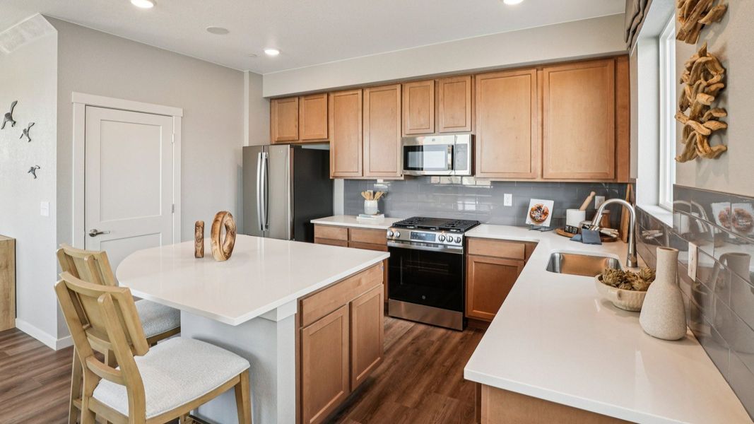 Furnished interior in a model home at Westerly - Townhomes in Erie (Image 17). Furnished interior in a model home at Westerly - Townhomes in Erie (Image 17).