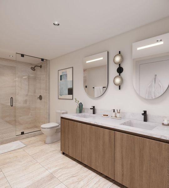 Furnished interior in a model home at 72 Park in Miami Beach (Image 5).