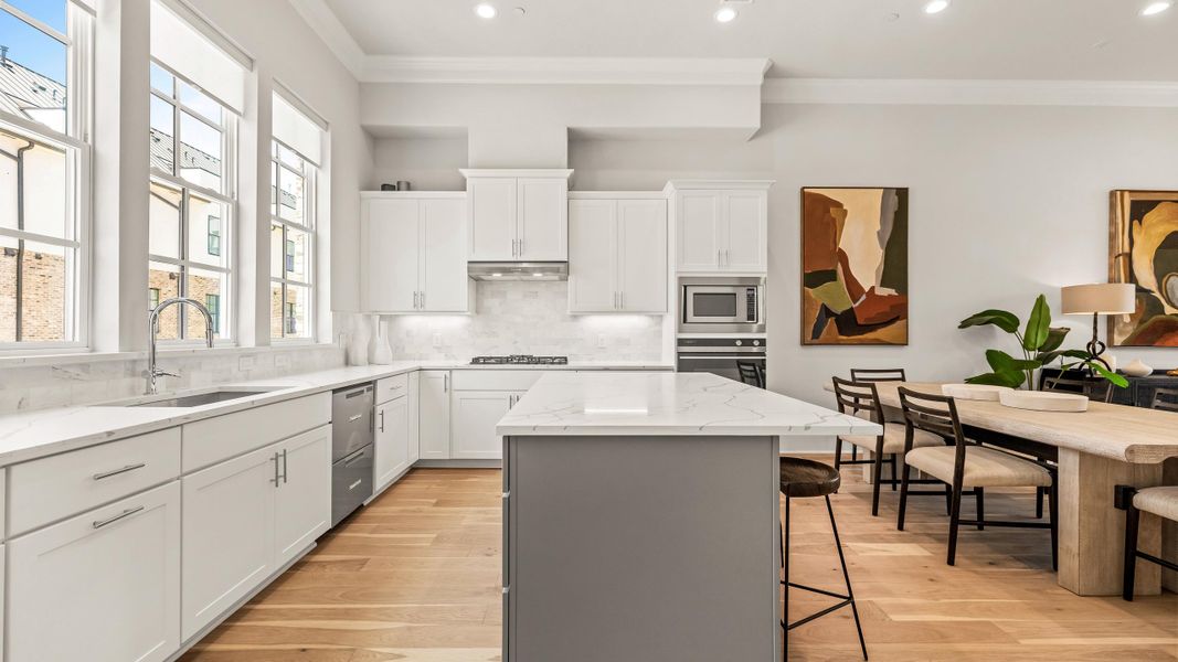 Furnished interior in a model home at Las Colinas Station in Irving (Image 20).