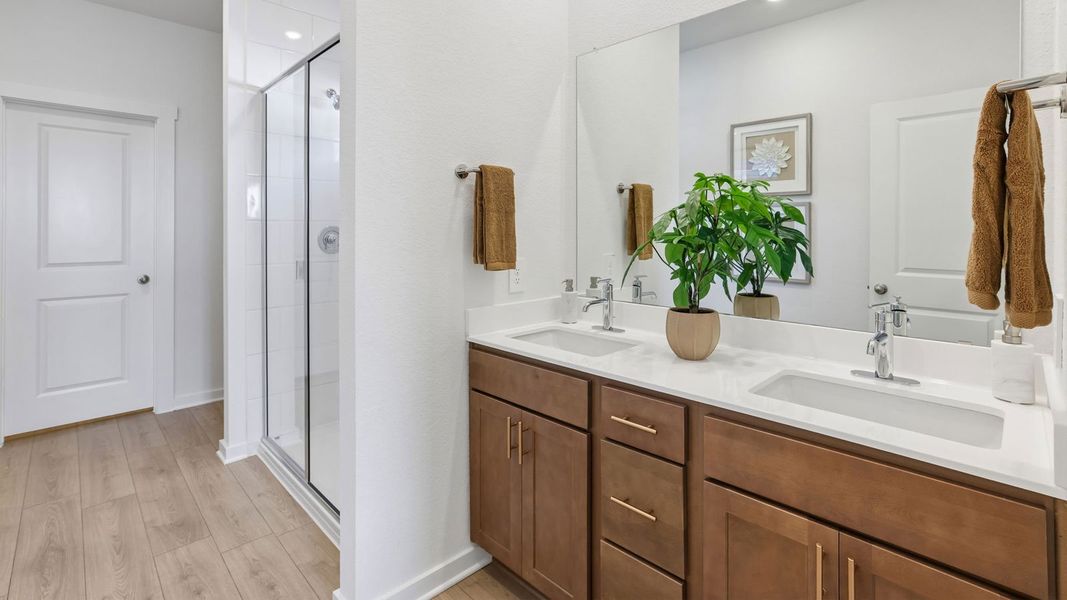 Furnished interior in a model home at Frontier in Mustang Ridge (Image 21).
