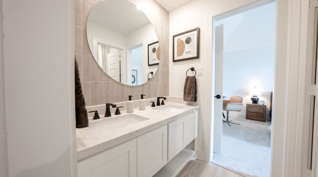 Furnished interior in a model home at Birdsong - Harwood in Mansfield (Image 17).