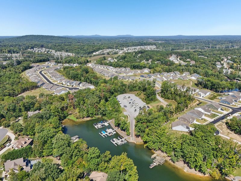 Aerial view of the The Gables at Handsmill Inland & Waterview community in York, SC, showing layout and nearby surroundings (Image 16).
