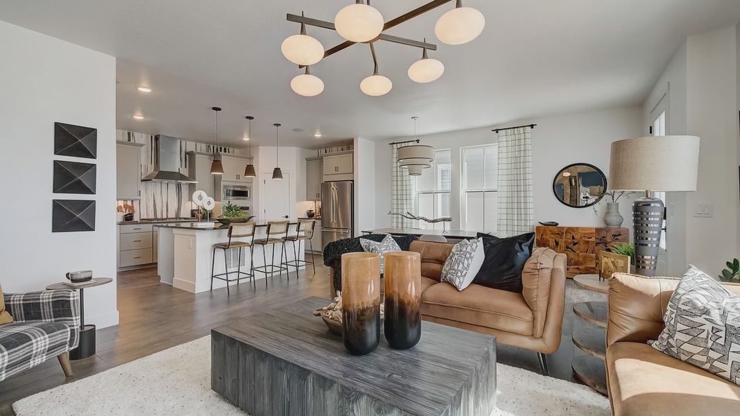 Furnished interior in a model home at Westerly in Erie (Image 6).