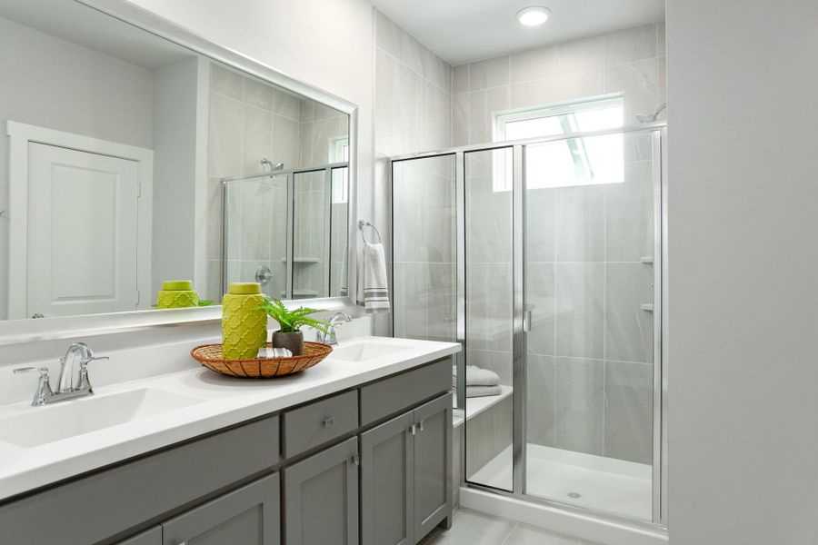 Furnished interior in a model home at Windsong Ranch Townhomes in Prosper (Image 6).