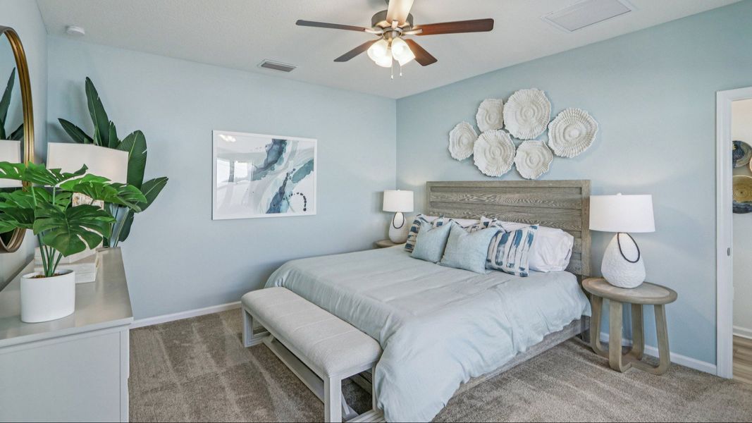 Discover serenity in this Panther Creek bedroom with expansive windows and artistic textures. Discover serenity in this Panther Creek bedroom with expansive windows and artistic textures.