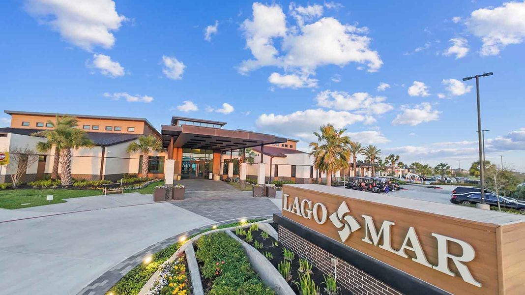 Entrance to the Lago Mar community in Texas City, TX, featuring signage and landscaping (Image 2).