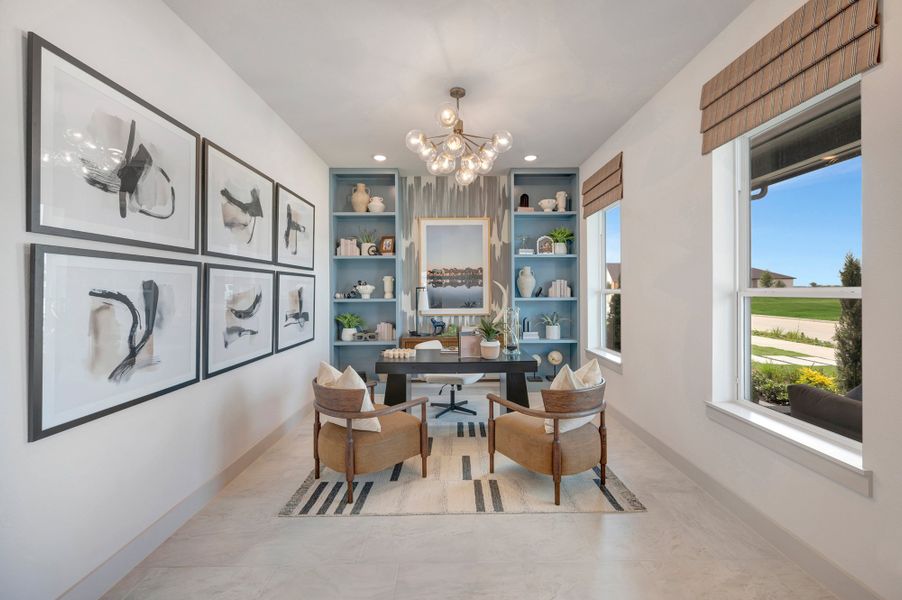 Furnished interior in a model home at Bridgeland Central: Emerald Heights - Enclave Row Collection in Cypress (Image 5).