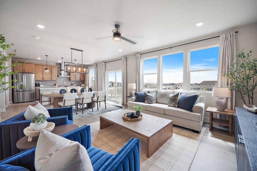 Furnished interior in a model home at Trails at Aspen Ridge-3 in Colorado Springs (Image 18). Furnished interior in a model home at Trails at Aspen Ridge-3 in Colorado Springs (Image 18).