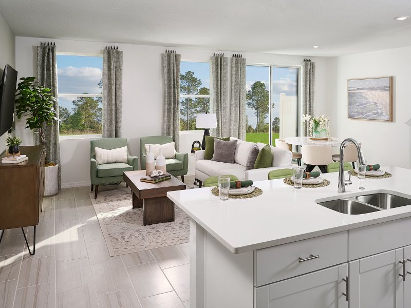 Great room in Windsor floorplan at The Meadow at Crossprairie