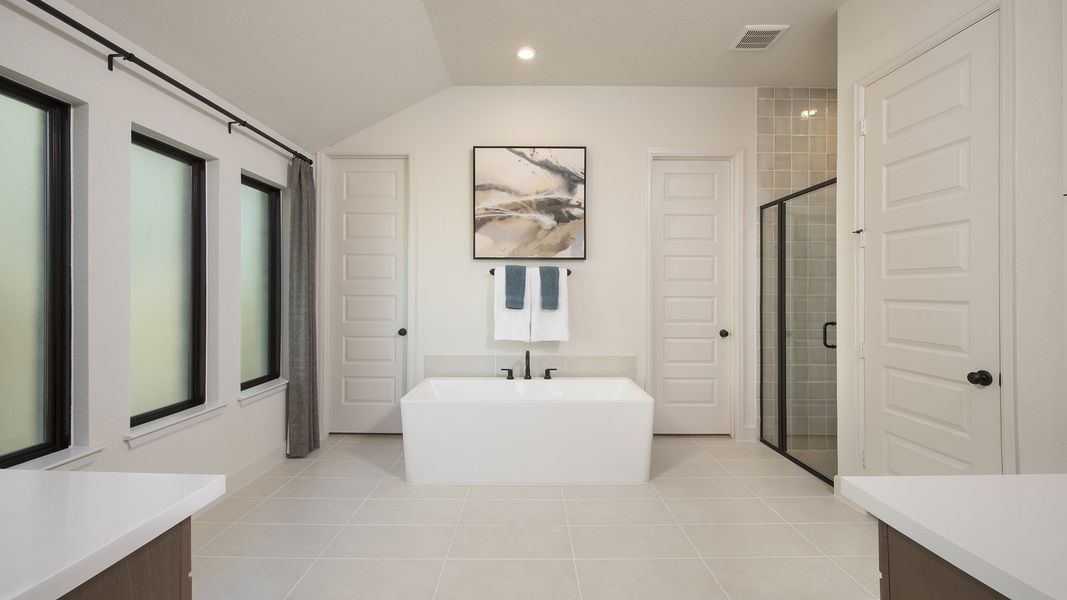 Furnished interior in a model home at Everly 50' in Hockley (Image 12).