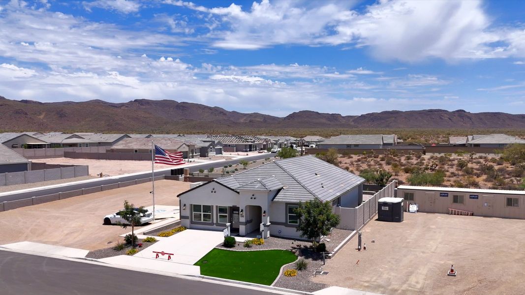 Aerial view of the Entrada Del Oro community in Gold Canyon, AZ, showing layout and nearby surroundings (Image 13).