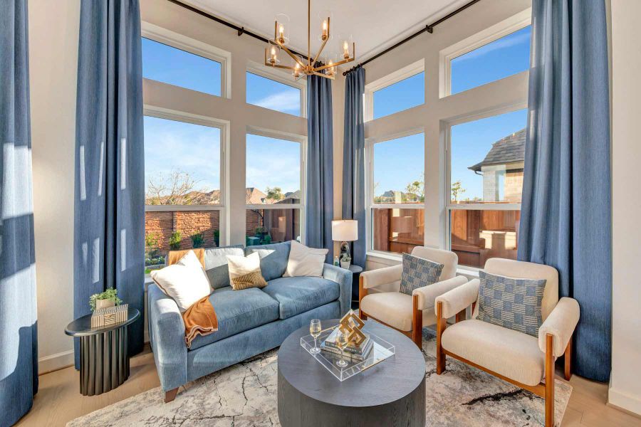 Furnished interior in a model home at Meridiana 55' Homesites in Manvel (Image 8).