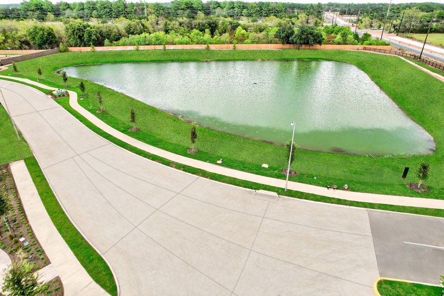 Pond with walking trails