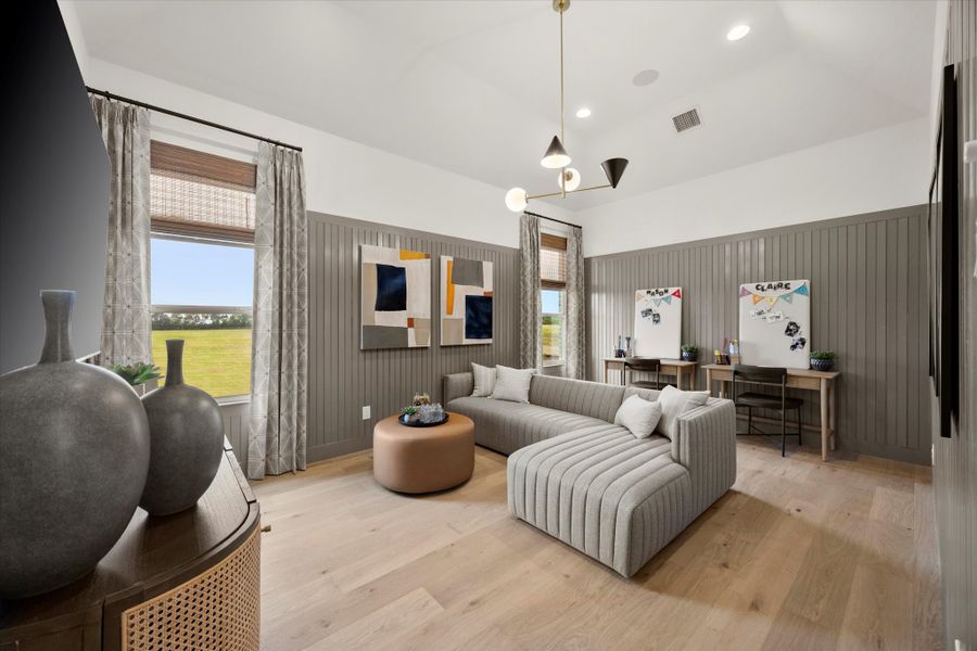 Furnished interior in a model home at River Ranch in Van Alstyne (Image 11).