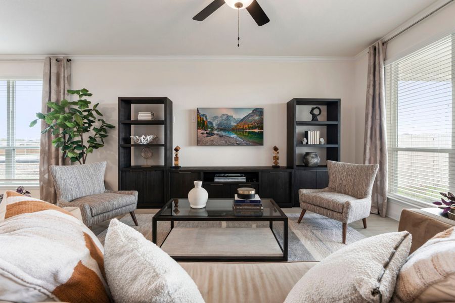 Furnished interior in a model home at The Ridge at Belle Meadows in Belton (Image 5). Furnished interior in a model home at The Ridge at Belle Meadows in Belton (Image 5).