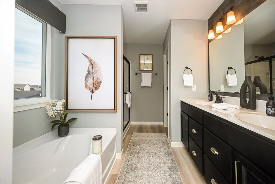 Furnished interior in a model home at Three Rivers in Rome (Image 25).