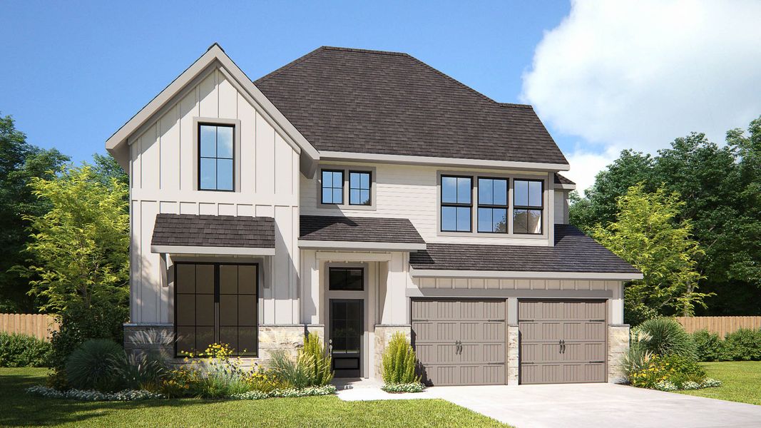 Front exterior of a home in the Parkside on the River community, located in Georgetown, TX (Image 3).