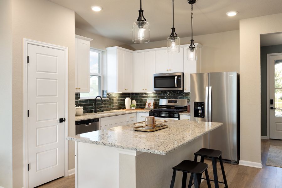 Furnished interior in a model home at Bricewood in Helotes (Image 5).