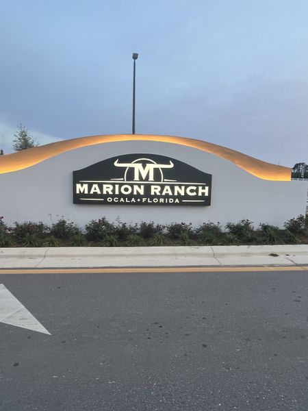 Welcome to Marion Ranch: Marion Ranch 60's by Lennar in Ocala, FL, featuring an elegant entrance sign.