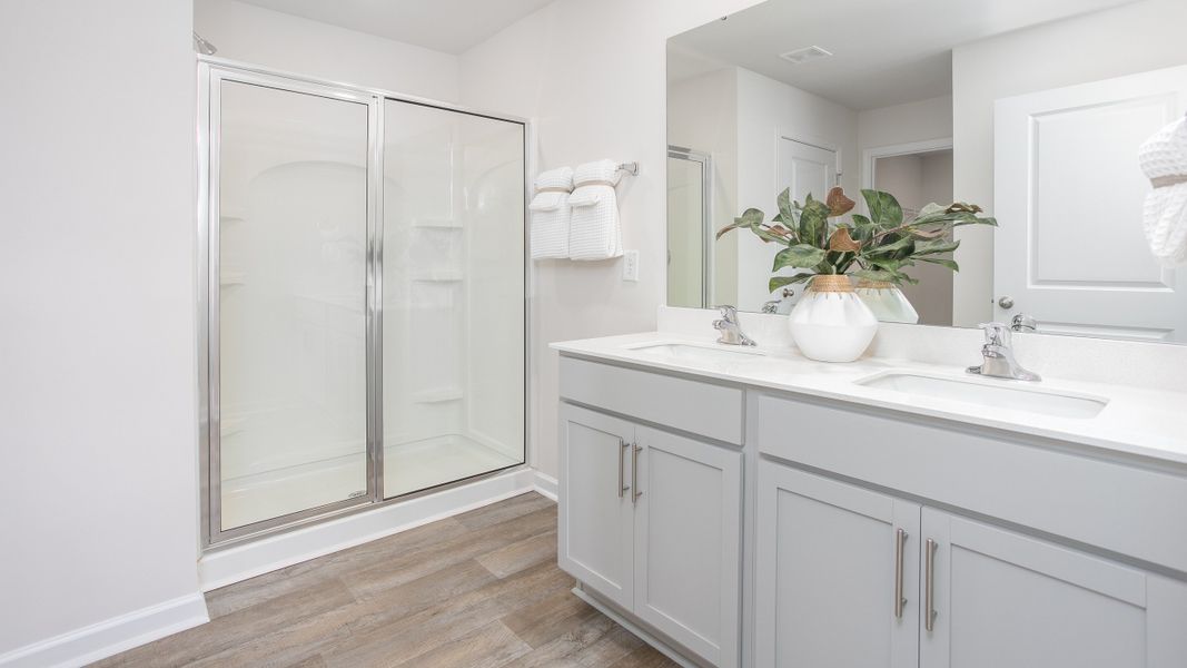 Furnished interior in a model home at Foxtail in Yadkinville (Image 18).