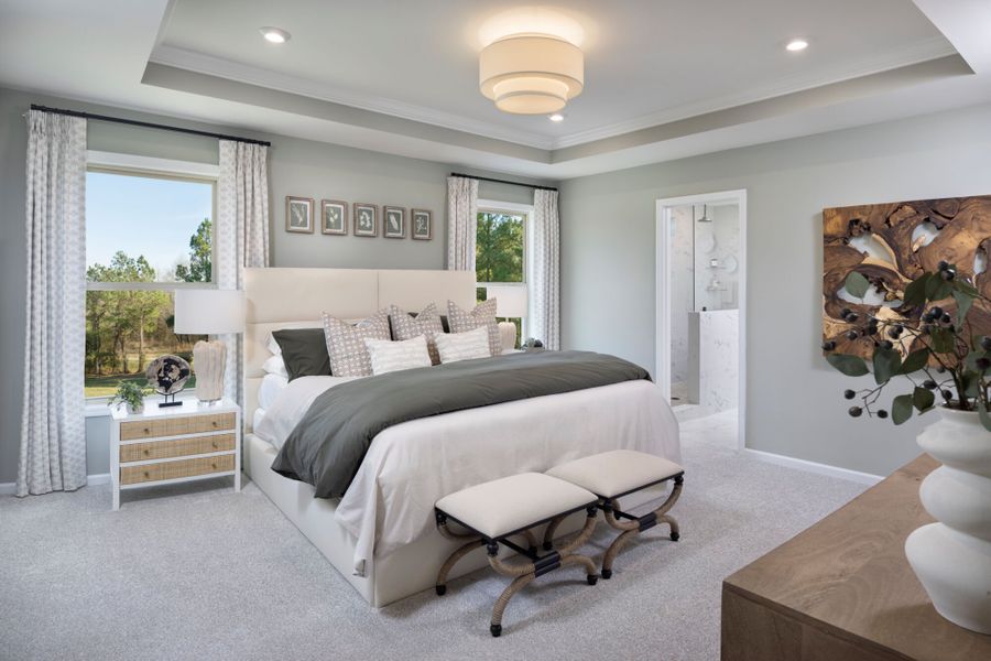 Furnished interior in a model home at McAlister Creek in Clayton (Image 7).