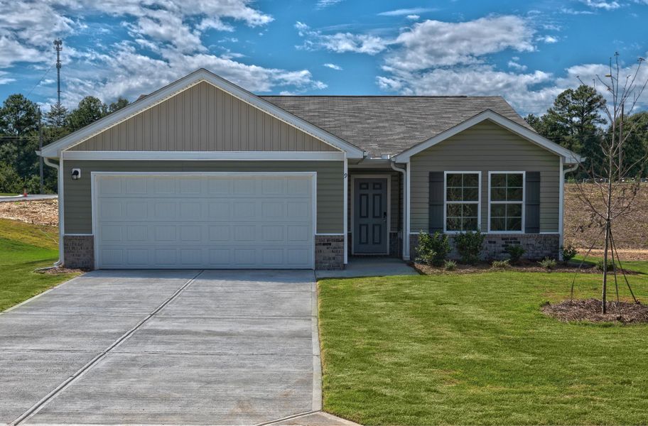 A house with a garage.