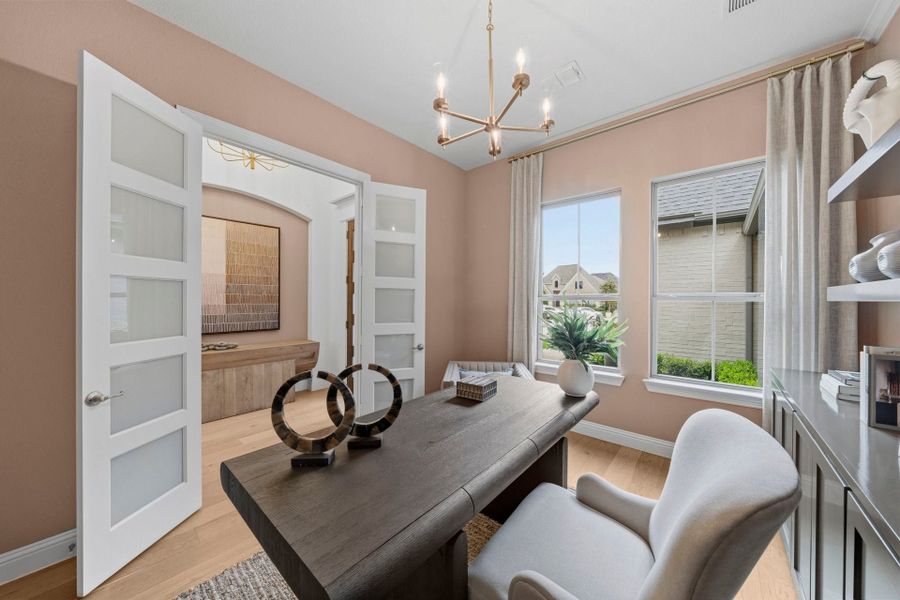 Furnished interior in a model home at Mustang Lakes in McKinney (Image 12).