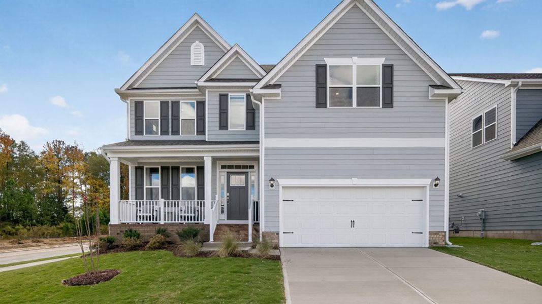 Front exterior of a home in the Kalas Falls community, located in Wake Forest, NC (Image 20). Front exterior of a home in the Kalas Falls community, located in Wake Forest, NC (Image 20).